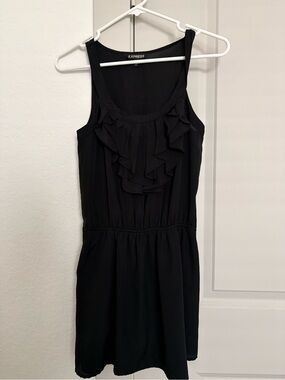 Express Black Ruffle Front Tank Dress for Girls